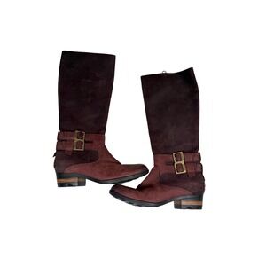 SOREL Lolla Tall II Waterproof Suede‎ Side Zip Knee High Riding Boots Women's 6